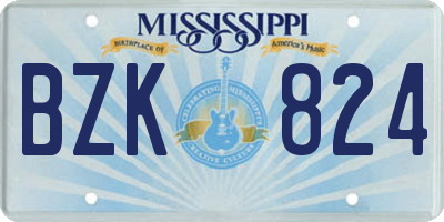 MS license plate BZK824