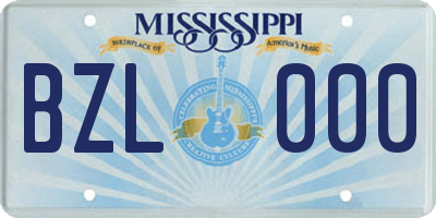 MS license plate BZL000