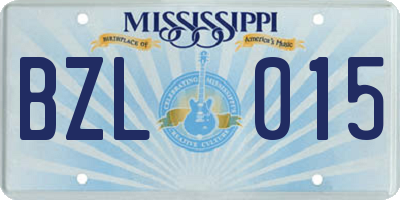 MS license plate BZL015