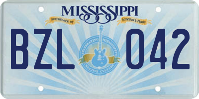 MS license plate BZL042