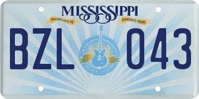 MS license plate BZL043