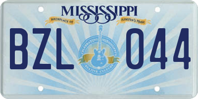 MS license plate BZL044