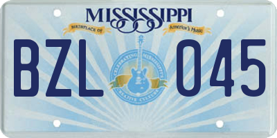 MS license plate BZL045