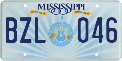 MS license plate BZL046
