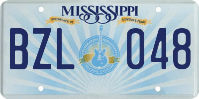 MS license plate BZL048