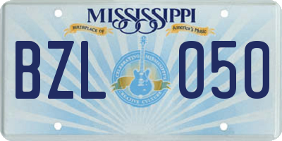 MS license plate BZL050