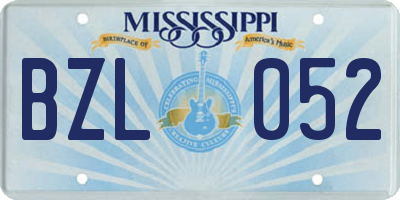MS license plate BZL052