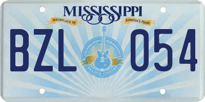MS license plate BZL054