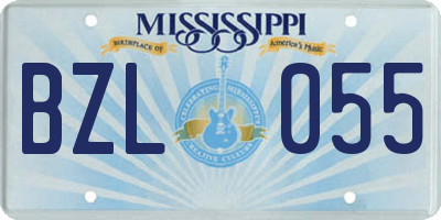 MS license plate BZL055