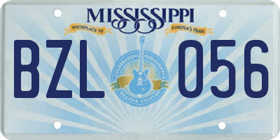 MS license plate BZL056