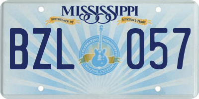 MS license plate BZL057