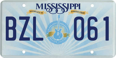 MS license plate BZL061