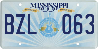 MS license plate BZL063