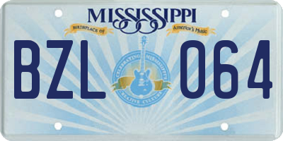 MS license plate BZL064