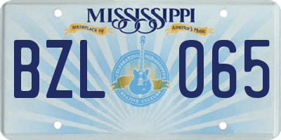MS license plate BZL065