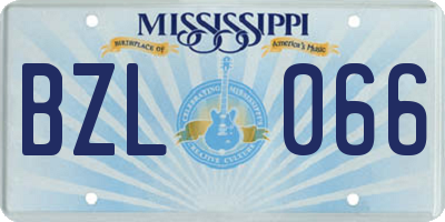MS license plate BZL066