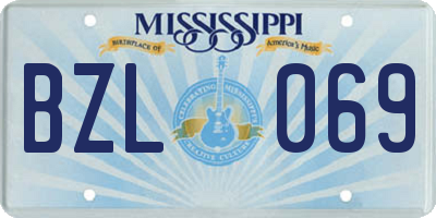 MS license plate BZL069