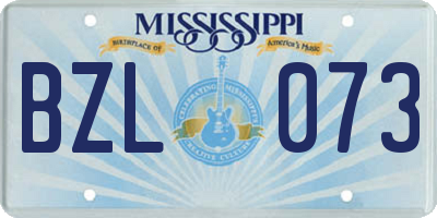 MS license plate BZL073