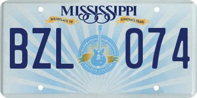 MS license plate BZL074