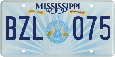 MS license plate BZL075