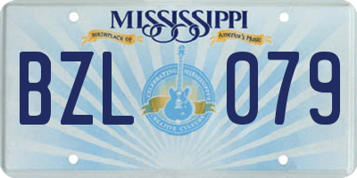 MS license plate BZL079