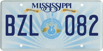 MS license plate BZL082