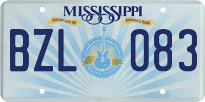 MS license plate BZL083
