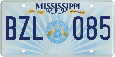 MS license plate BZL085