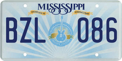 MS license plate BZL086