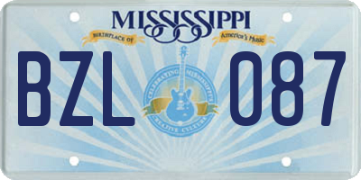 MS license plate BZL087