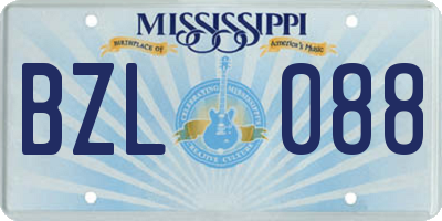 MS license plate BZL088