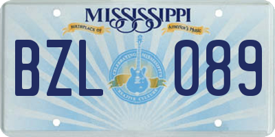 MS license plate BZL089