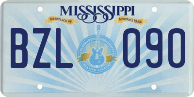 MS license plate BZL090
