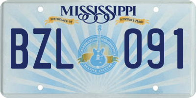 MS license plate BZL091