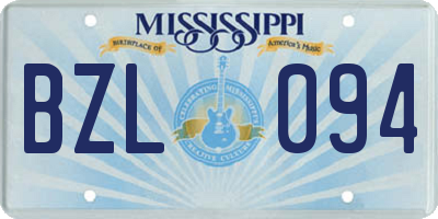 MS license plate BZL094