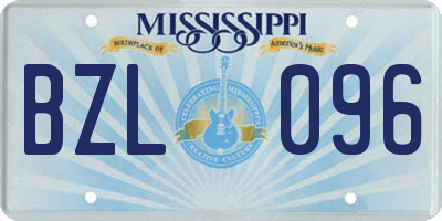 MS license plate BZL096
