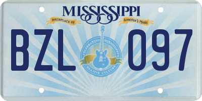 MS license plate BZL097