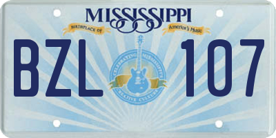 MS license plate BZL107