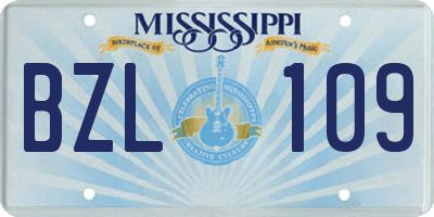 MS license plate BZL109