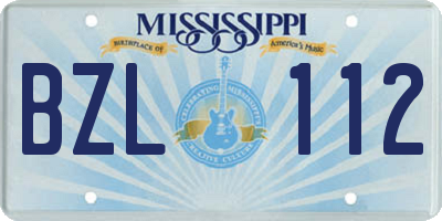 MS license plate BZL112