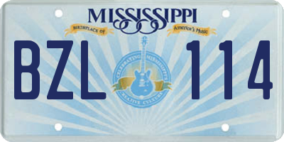MS license plate BZL114