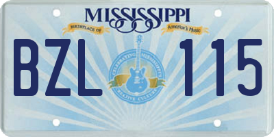 MS license plate BZL115
