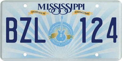 MS license plate BZL124