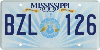 MS license plate BZL126