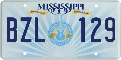 MS license plate BZL129