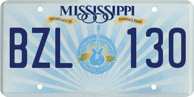 MS license plate BZL130