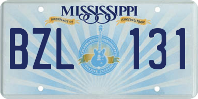 MS license plate BZL131