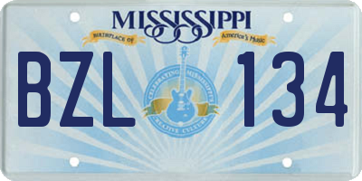 MS license plate BZL134