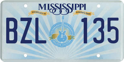 MS license plate BZL135