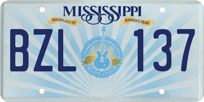 MS license plate BZL137